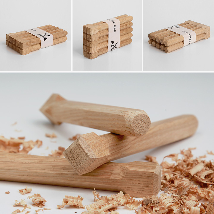 10er-Set Holznägel - Eiche gefast - L 180 mm x Ø 18mm